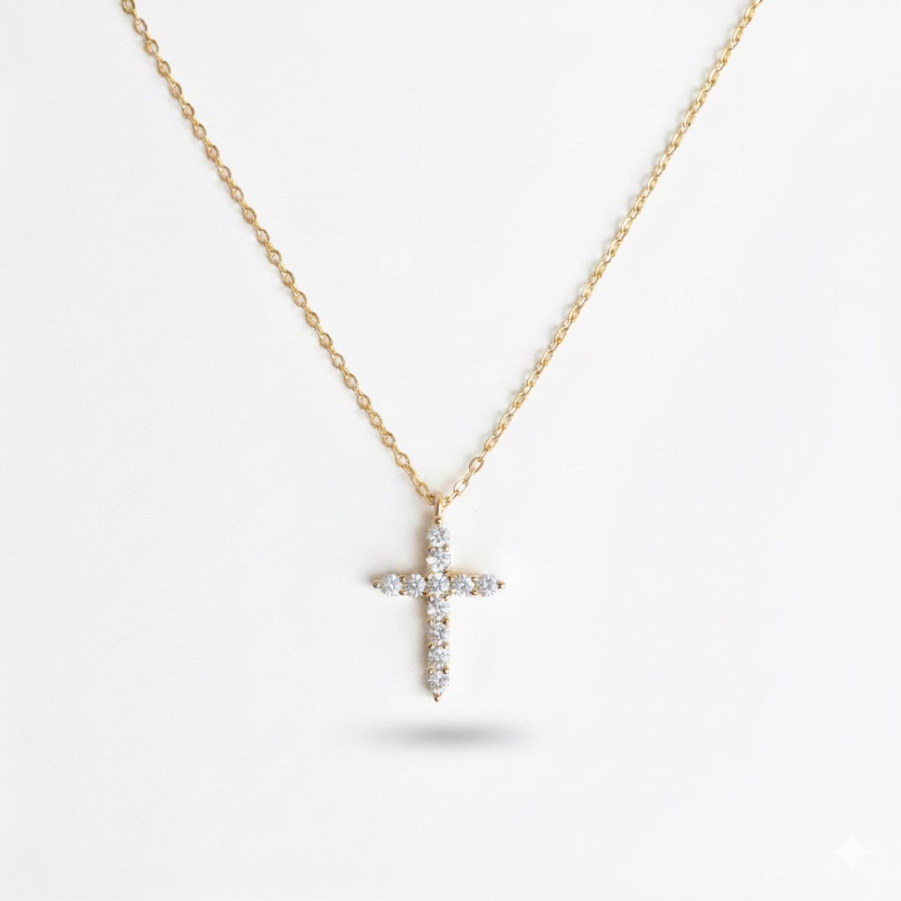 18K Gold Dipped Sterling Silver Dainty Cross Necklace